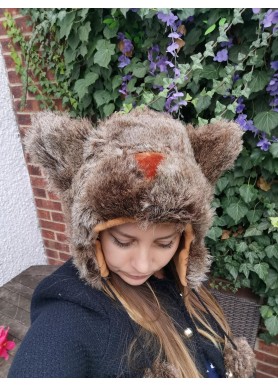 Brown Furry Bear Hat 