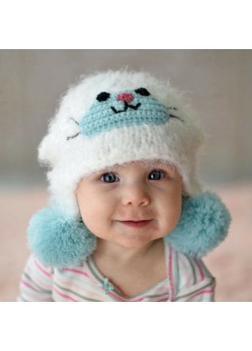 White Animal Beanie